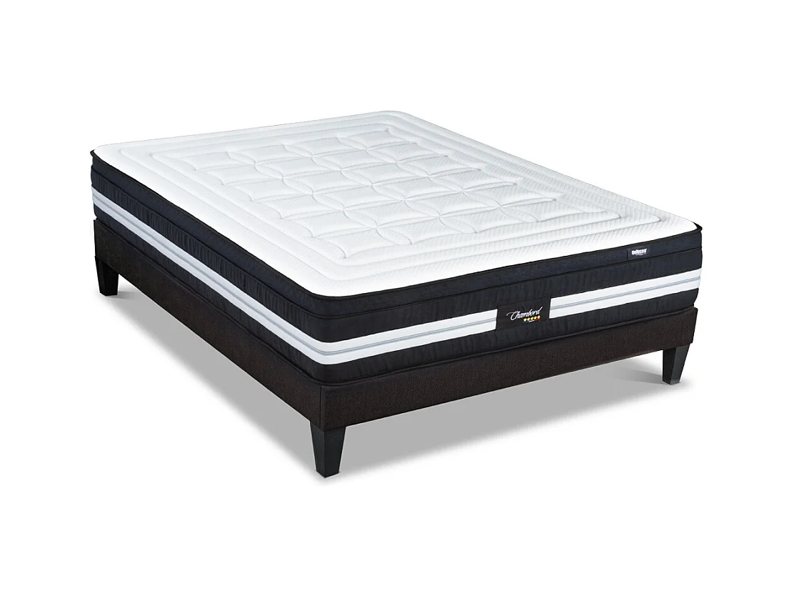BELLECOUR LITERIE | Ensemble CHAMBORD 140x200 cm | Matelas Micro-ressorts + Sommier Bois