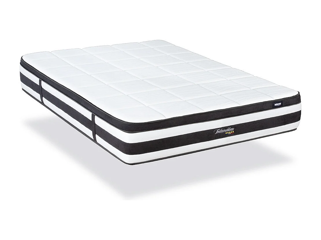 BELLECOUR LITERIE | Pack Prêt à dormir FONTAINEBLEAU 90x200 cm | Matelas Ressorts ensachés + Sommier + Accessoires