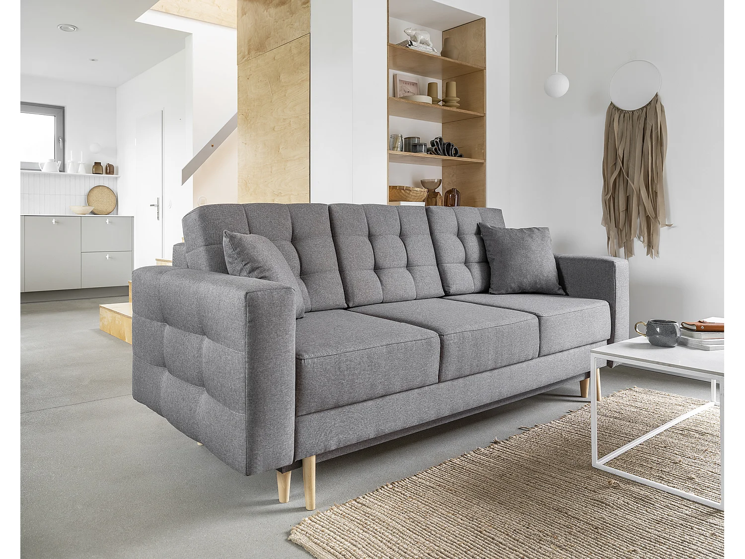 3 Pers. Canapé Tavia/Tissu/Gris