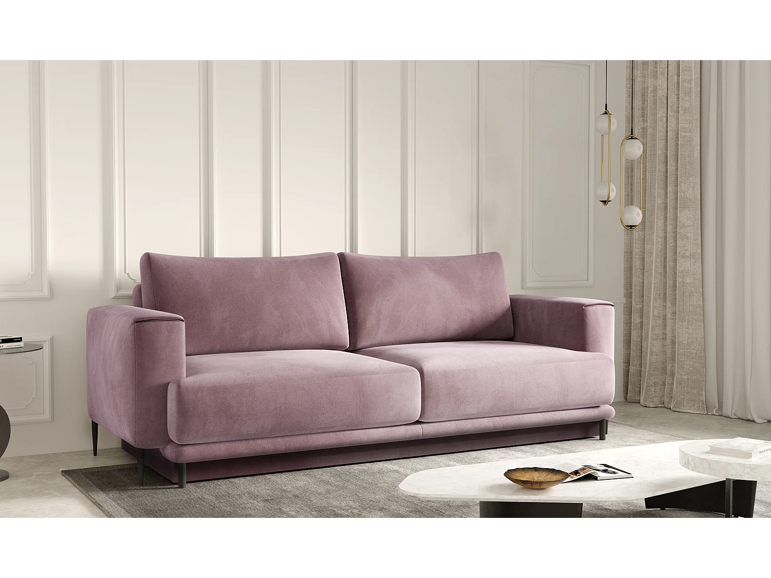 3 Pers. Couch Lexo Lux/Stoffbezug/Pink