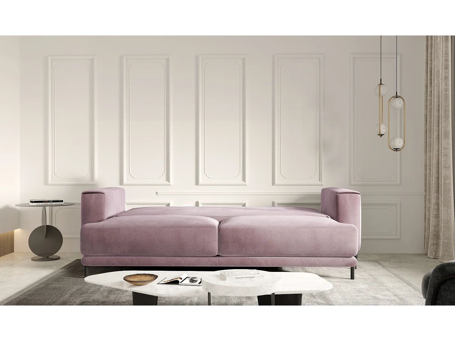 3 Pers. Couch Lexo Lux/Stoffbezug/Pink