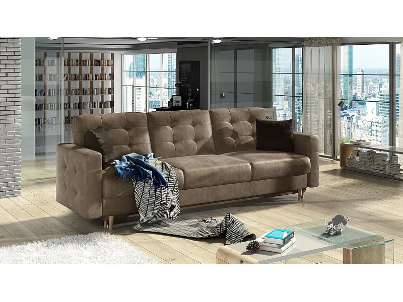 3 Pers. Couch Tavia/Stoffbezug/Braun