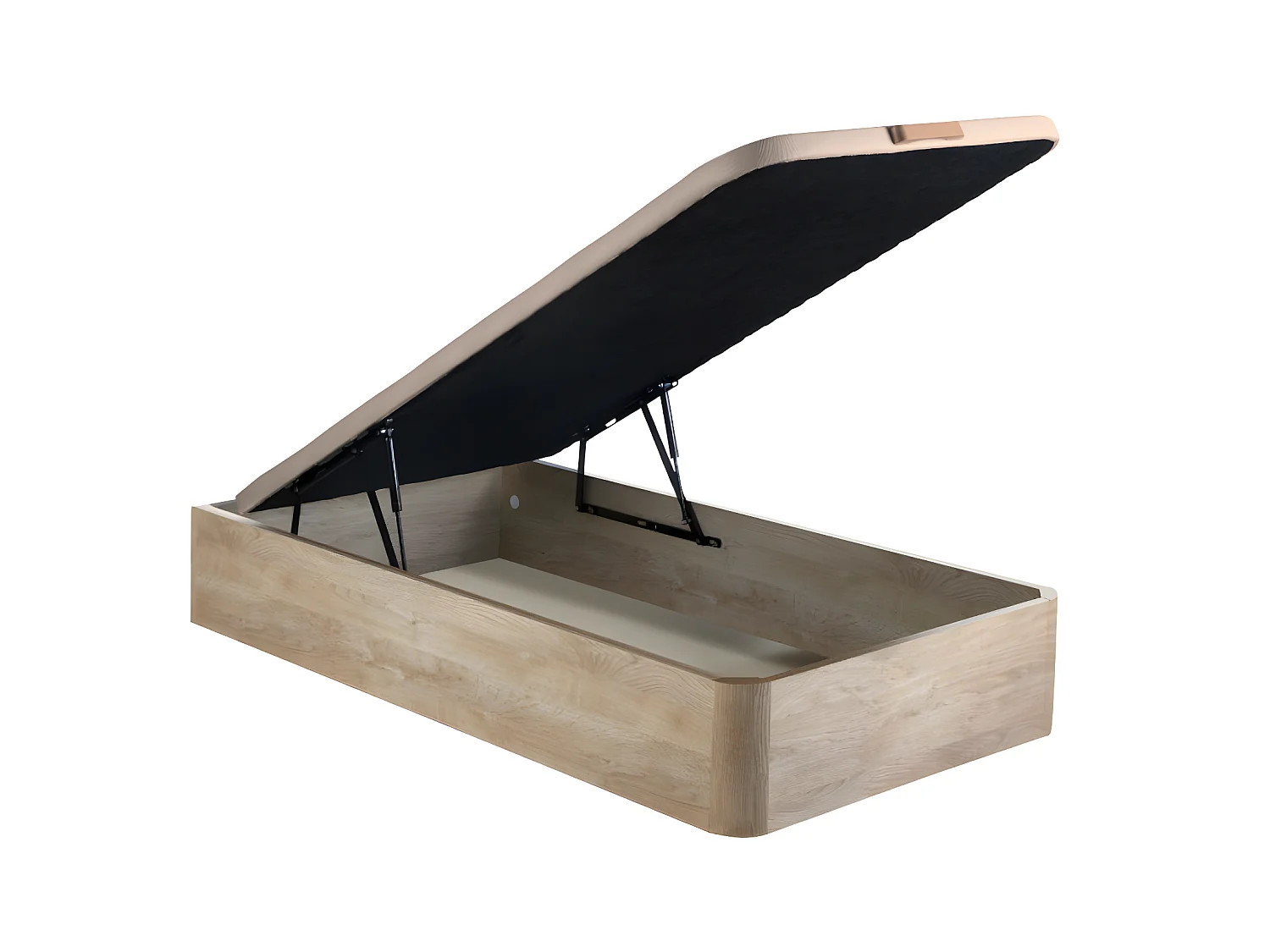 Ensemble 90 x 190 cm sommier coffre naturel clair + matelas ressorts et mémoire de forme ép.15cm - WOLKENLOS de YSMÉE