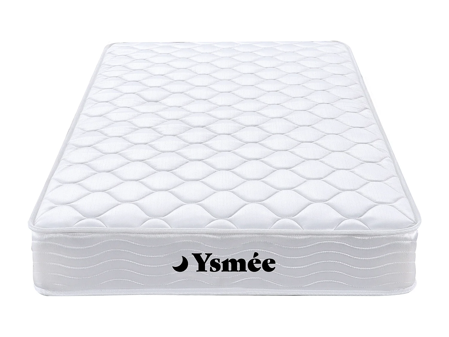 Conjunto 90x190 cm sommier com espaço de arrumação branco + colchão molas e memória de forma esp. 15 cm - WOLKENLOS de YSMÉE