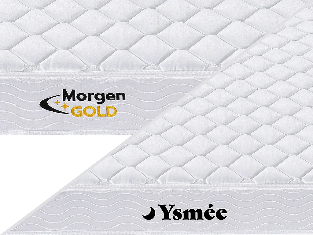 Ensemble 160 x 200 cm sommier coffre blanc + matelas ressorts et mémoire de forme ép.15cm - WOLKENLOS de YSMÉE