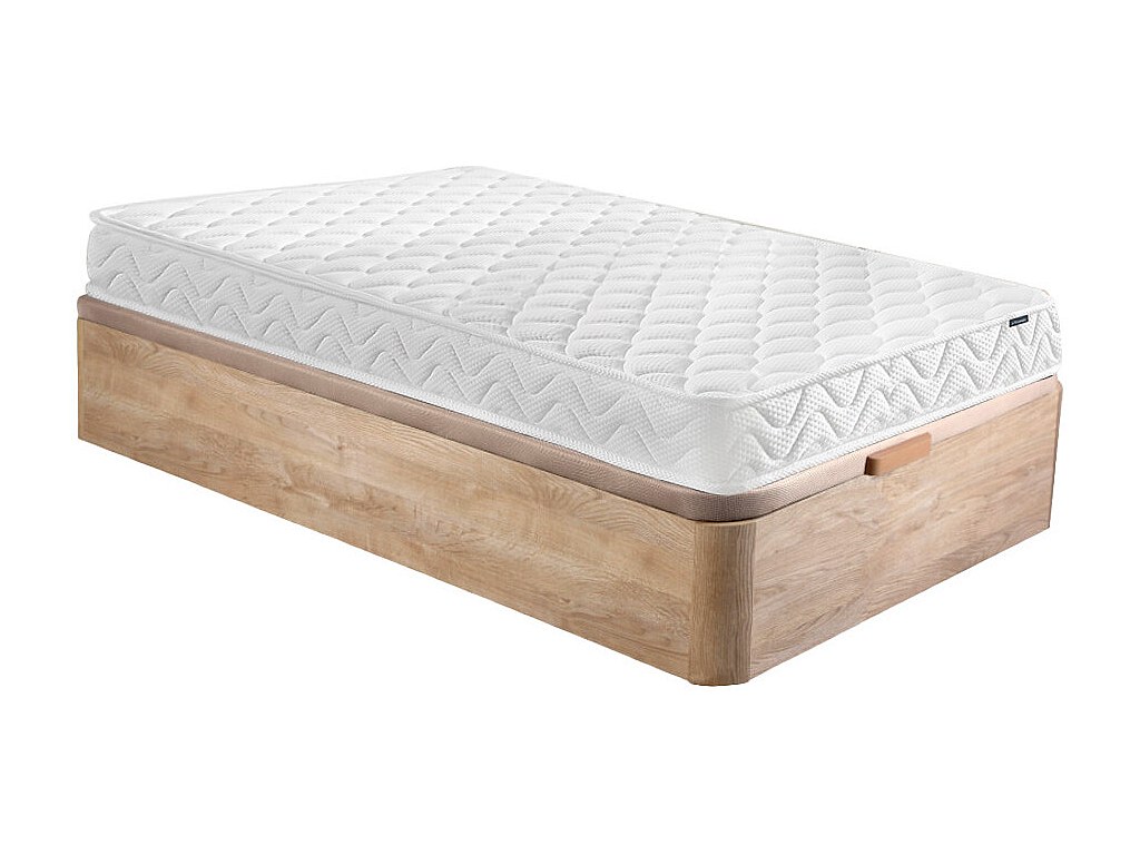 Set aus Bettgestell mit Bettkasten + Matratze - 90 x 190 cm - Memory Schaum günstig online kaufen