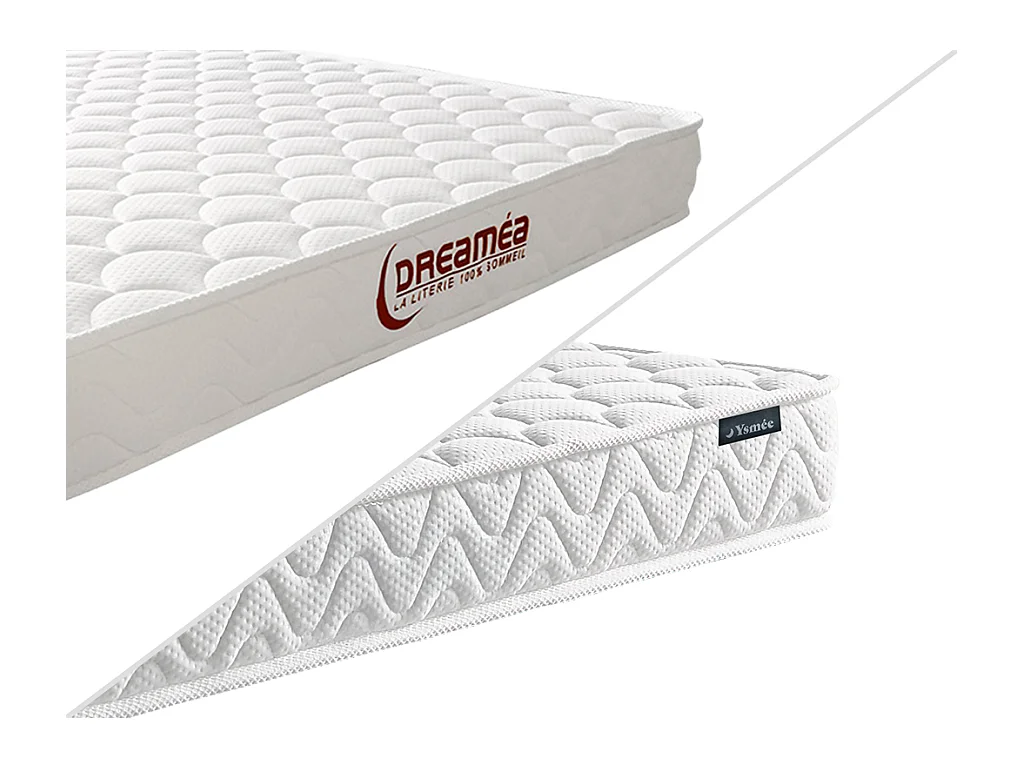Ensemble 90 x 190 cm sommier coffre naturel clair + matelas mémoire de forme ép.15cm - PELOPS de YSMÉE