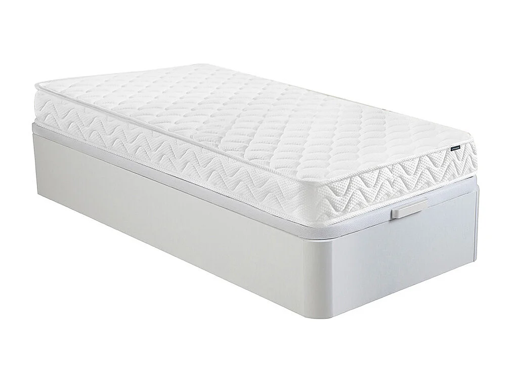 Ensemble 90 x 190 cm sommier coffre blanc + matelas mémoire de forme ép.15cm - PELOPS de YSMÉE