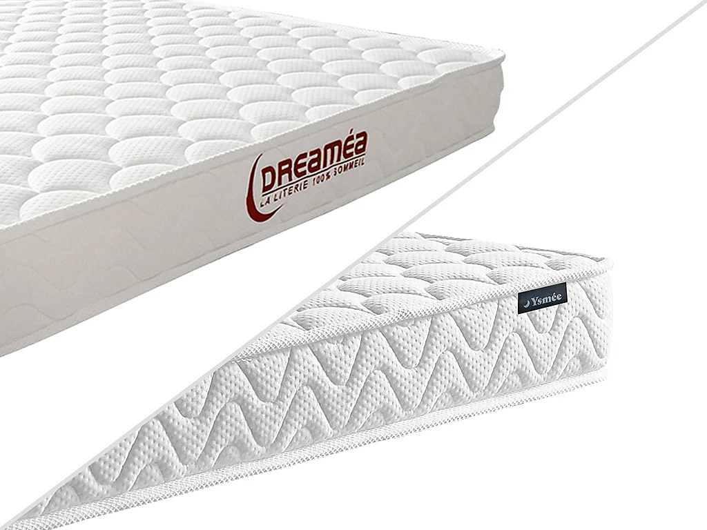 Set 140 x 190 cm bedbodem met opbergruimte, wit + matras met vormgeheugen van 15 cm dik - PELOPS van YSMÉE