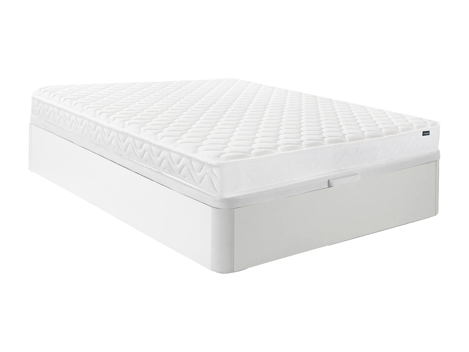 Ensemble 140 x 190 cm sommier coffre blanc + matelas mémoire de forme ép.15cm - PELOPS de YSMÉE