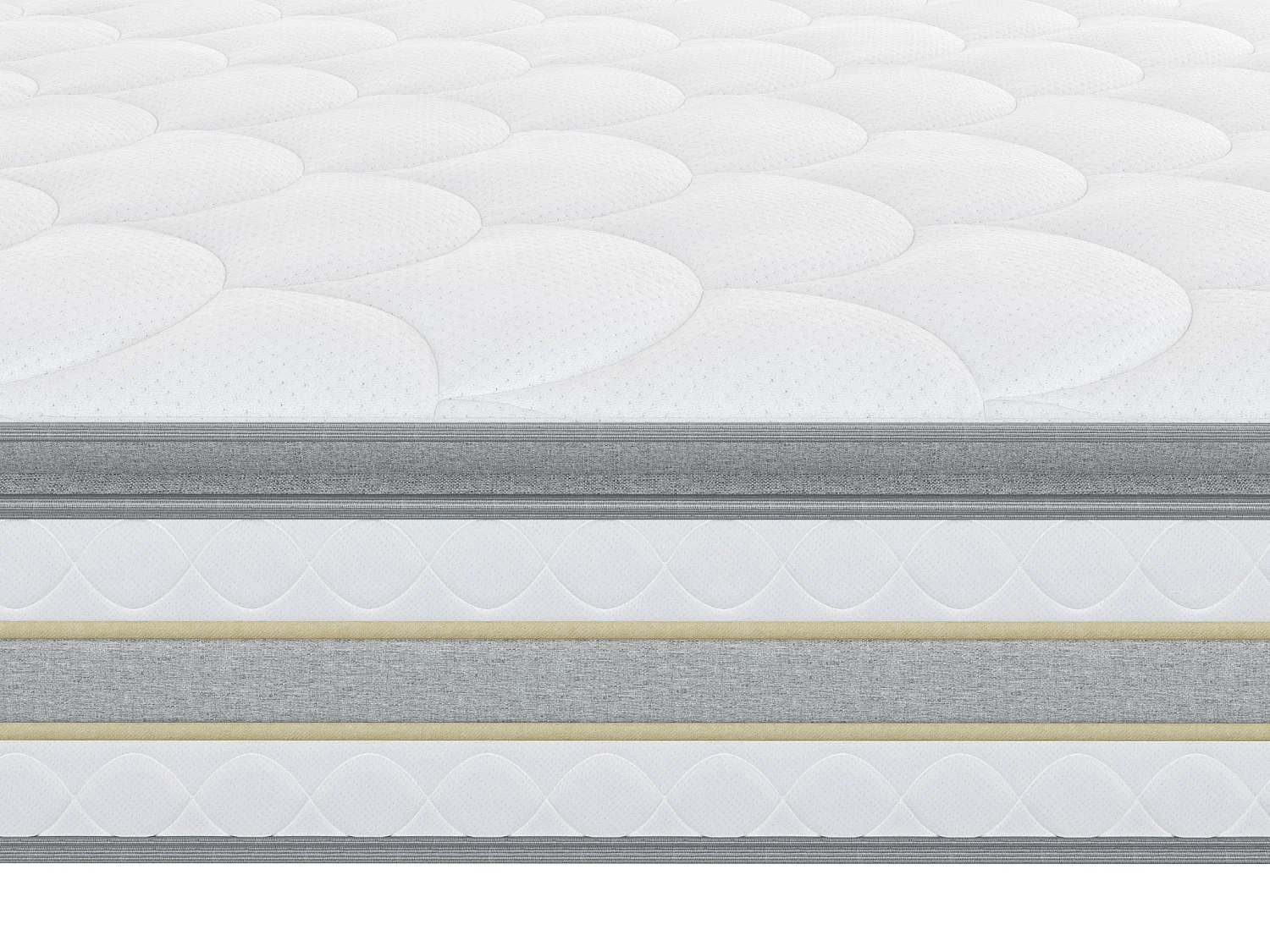 Set 140 x 190 cm bedbodem met opbergruimte, licht naturel + matras met pocketveren met ingebouwd dekmatras van 29 cm dik - CANTERBURY van YSMÉE