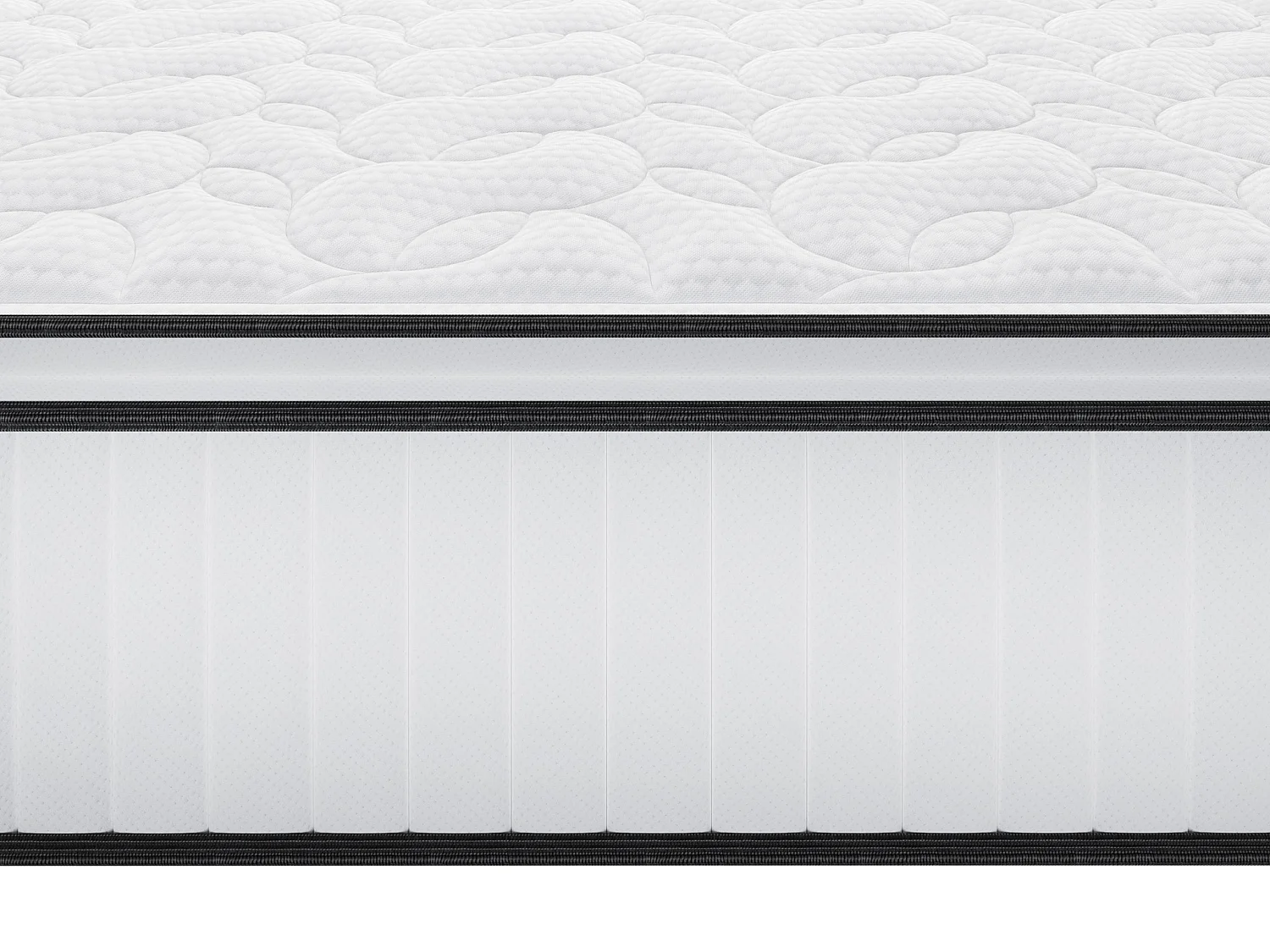 Set 140 x 190 cm bedbodem met opbergruimte, licht naturel + brandwerend matras met pocketveren met ingebouwd dekmatras van 28 cm dik - DELICE van YSMÉE HOTEL