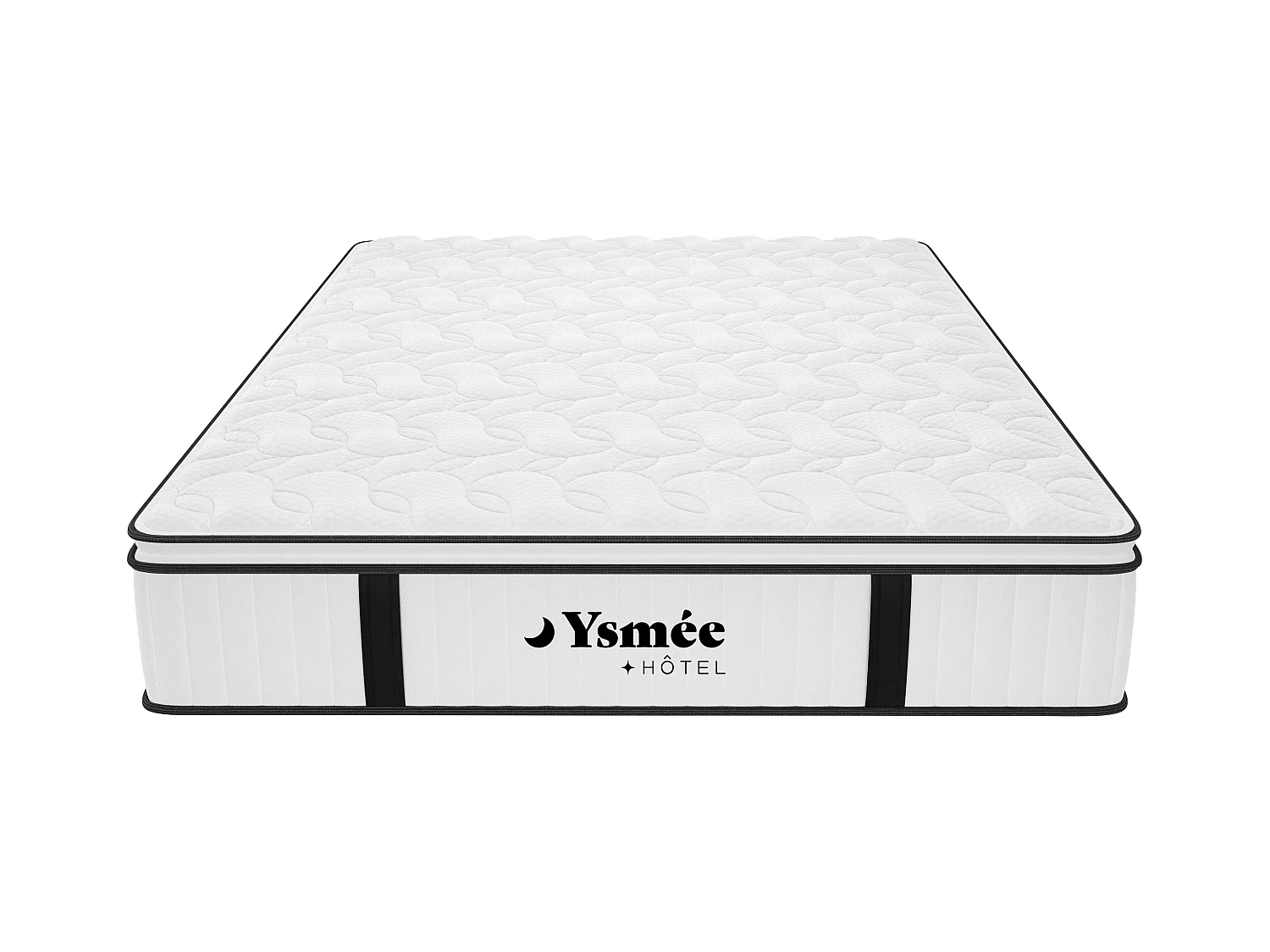 Conjunto de somier arcón blanco + colchón ignífugo de muelles ensacados y topper integrado de 28cm - DELICE de YSMÉE HOTEL