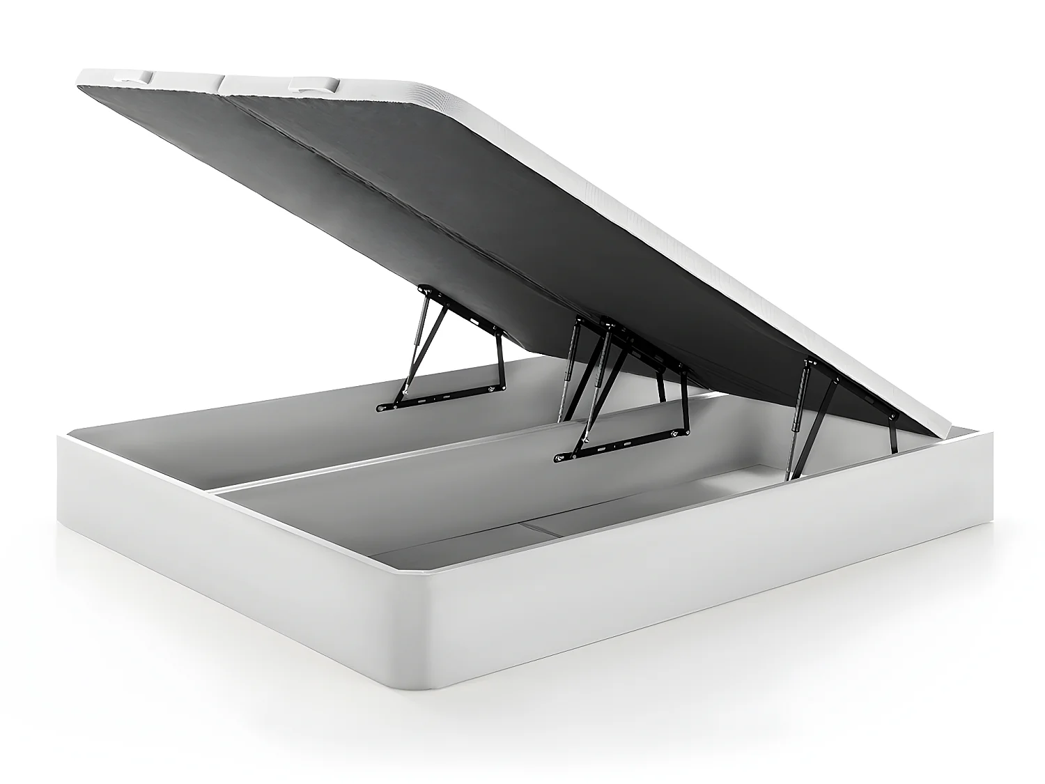 Ensemble 180 x 200 cm sommier coffre blanc + matelas anti-feu ressorts ensachés et surmatelas intégré ép.28cm - DELICE de YSMÉE HÔTEL