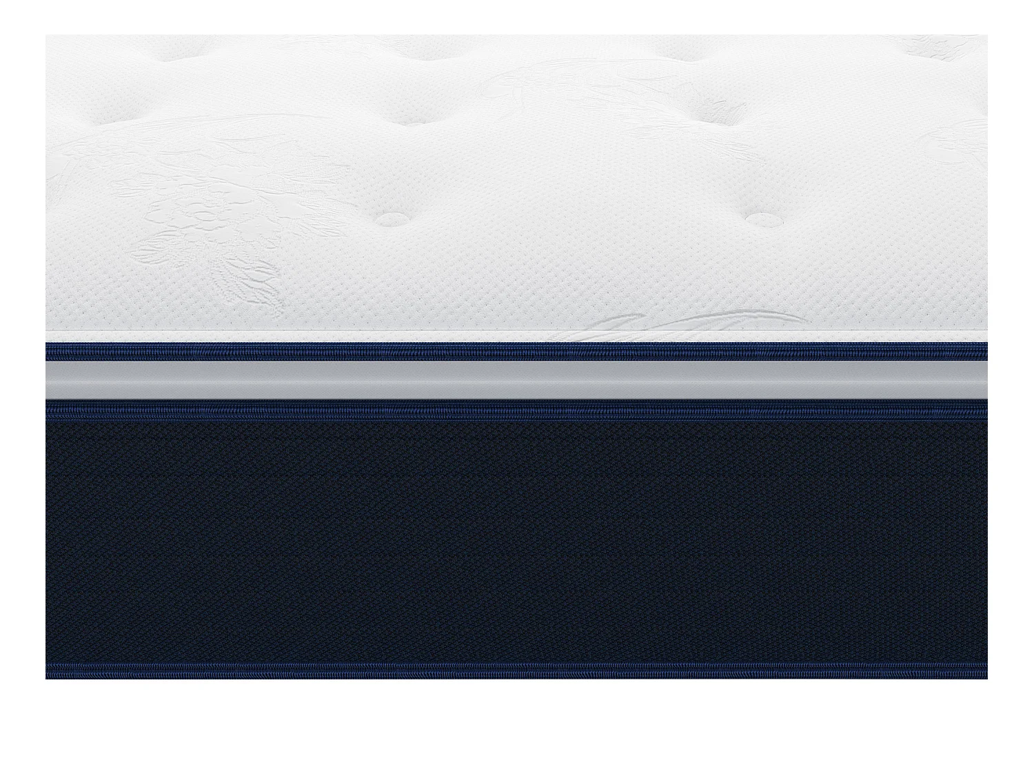 Ensemble 140 x 190 cm sommier coffre blanc + matelas ressorts ensachés et surmatelas intégré ép.24cm - ALTIER de YSMÉE