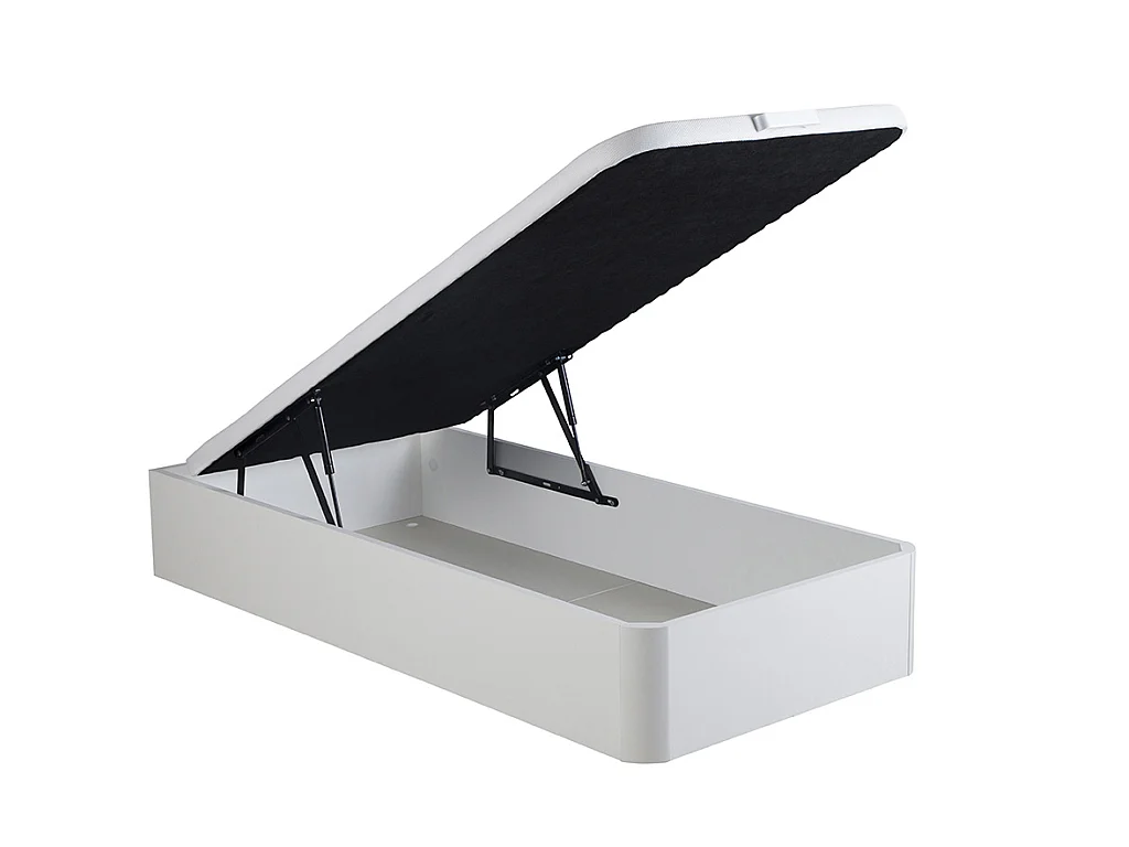 Ensemble 90 x 190 cm sommier coffre blanc + matelas ressorts ensachés et surmatelas intégré ép.24cm - ALTIER de YSMÉE