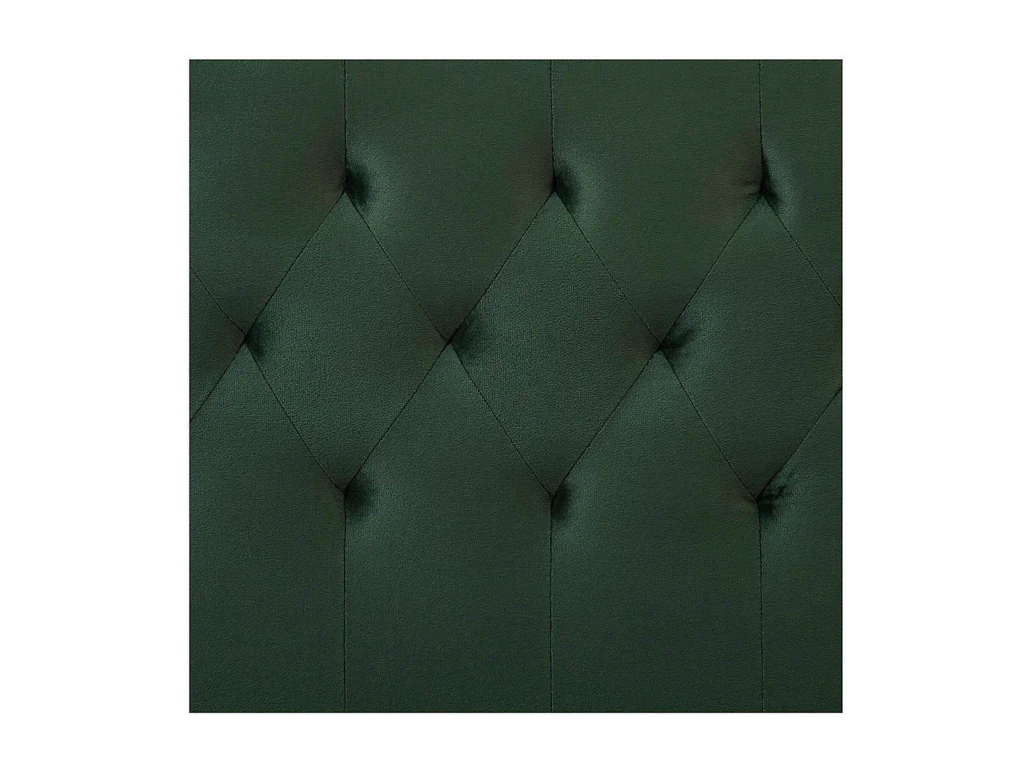 Lit double GLAMOUR couchage 140x190 cm, avec sommier et pieds en métal doré, style baroque, revêtement en velours capitonné vert