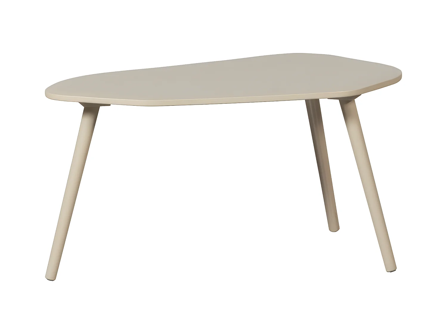 Davina - Lot de 2 tables basses gigognes organiques en bois - Beige