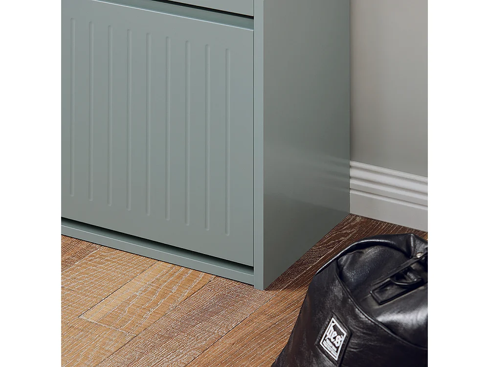 SoBuy Schoenenkast Hal Schoenenopberger met 3 kleppen voor kleine hal, Grijs, LPH 61x26x120 cm, FSR165-H-HG