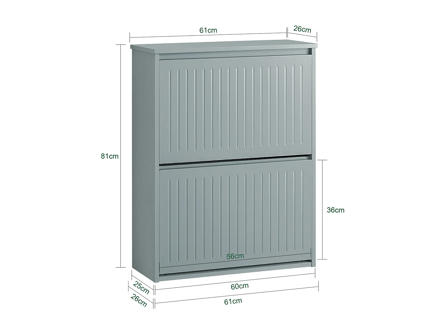 SoBuy FSR165-H-SCH Schoenenkast met 3 Flappen, Schoenencommode, Schoenenkist, Opbergkast