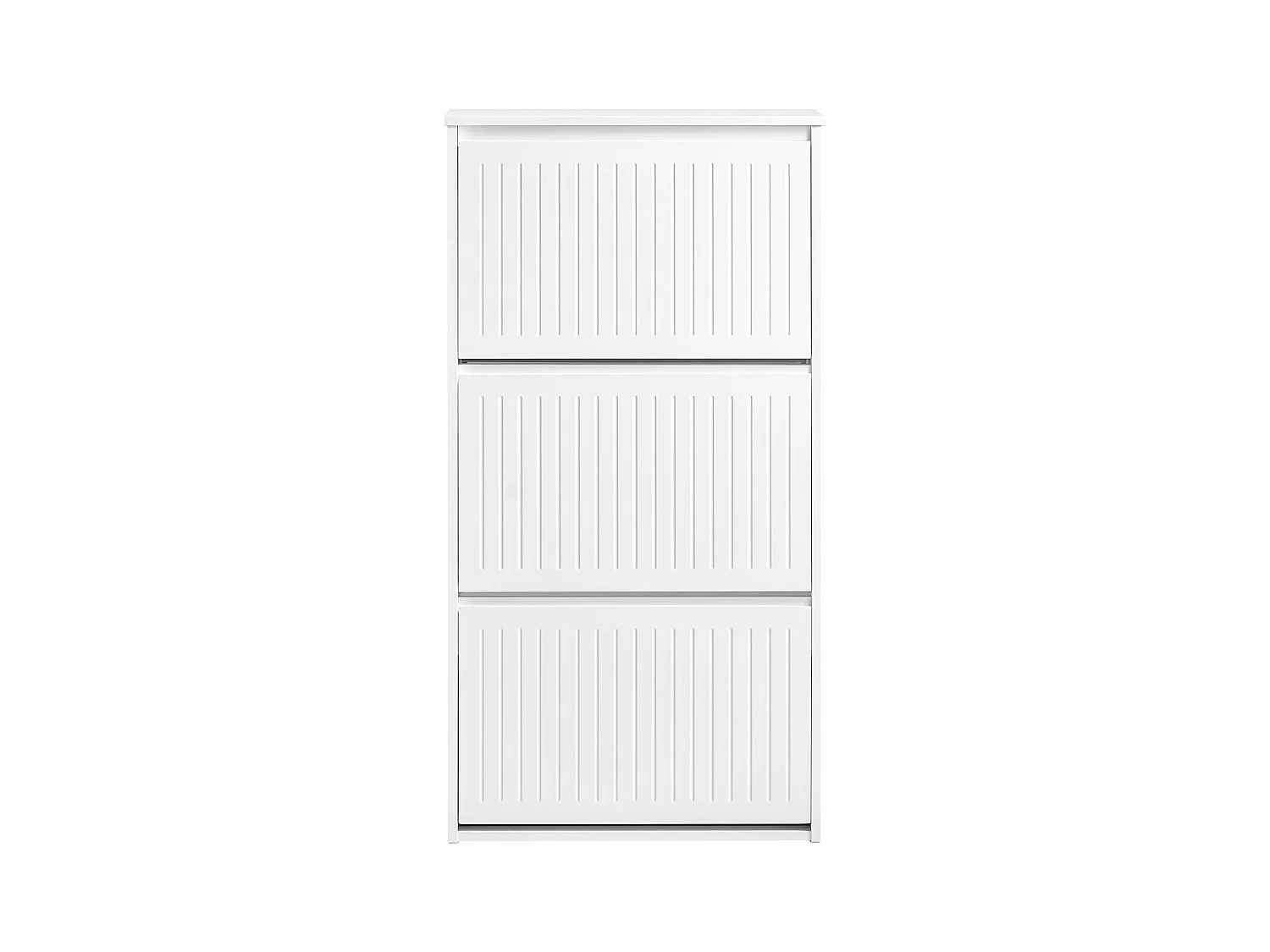 SoBuy Meuble à Chaussures Meuble d'entrée Meuble de Rangement à Chaussures avec 3 Abattants pour Petite Entrée Couloir, Blanc, LPH 61x26x120 cm, FSR165-H-W