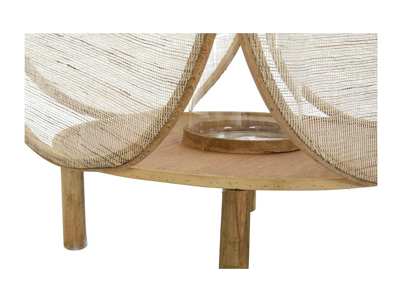 Farol DKD Home Decor Cristal Natural Marrón Bambú Oriental 42 x 42 x 55 cm