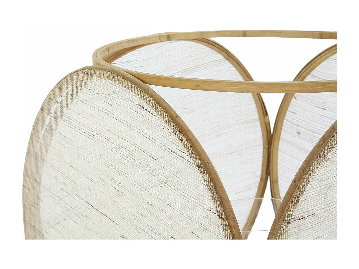 Farol DKD Home Decor Cristal Natural Marrón Bambú Oriental 42 x 42 x 55 cm