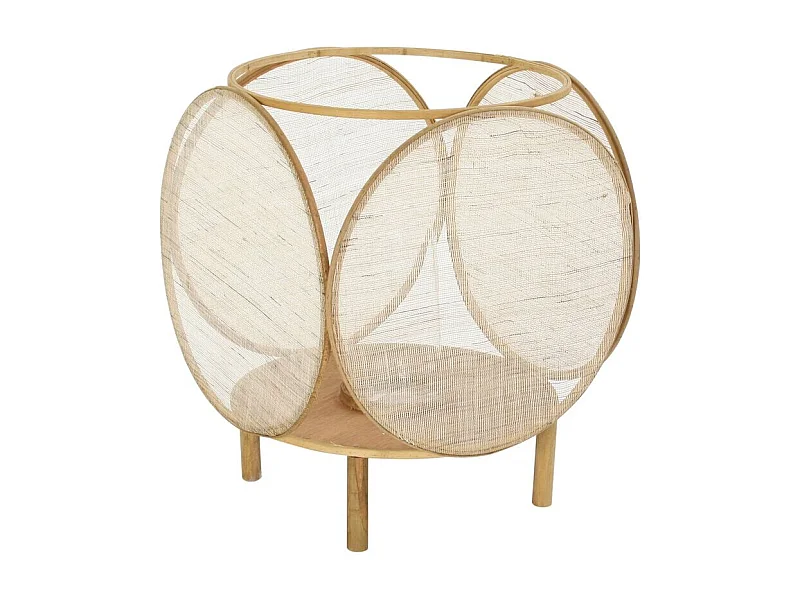 Farol DKD Home Decor Cristal Natural Marrón Bambú Oriental 42 x 42 x 55 cm
