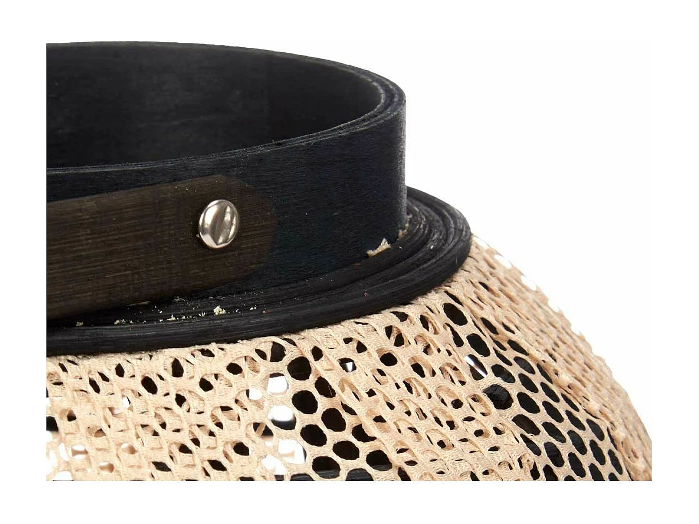 Portavelas Farol Con asa Beige Madera Tela 27 x 32 x 27 cm (2 Unidades)