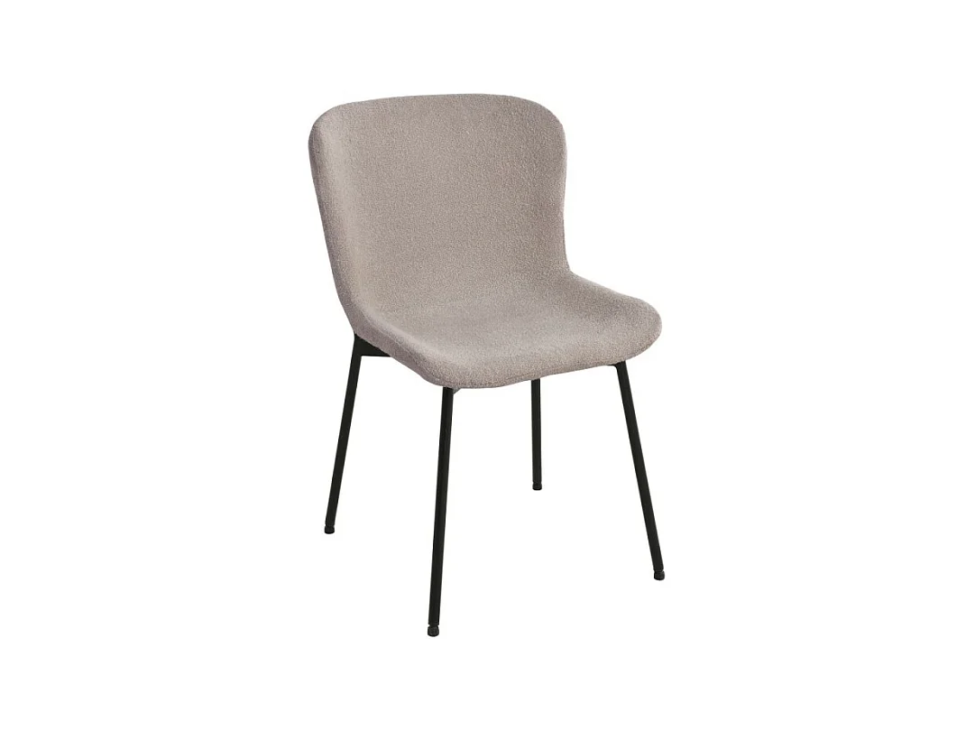 Chaise De Salle À Manger Maceda Tissu Bouclé Beige