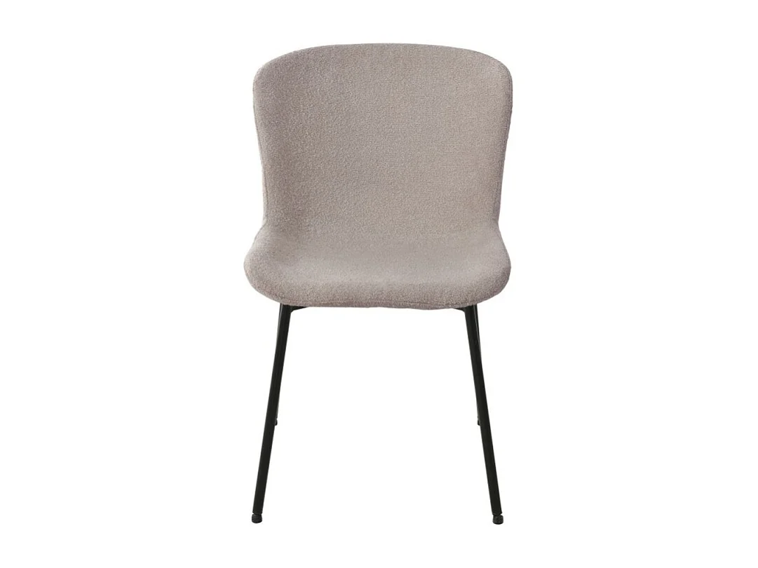 Chaise De Salle À Manger Maceda Tissu Bouclé Beige