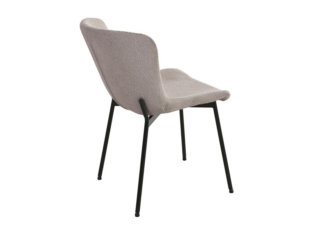 Chaise De Salle À Manger Maceda Tissu Bouclé Beige