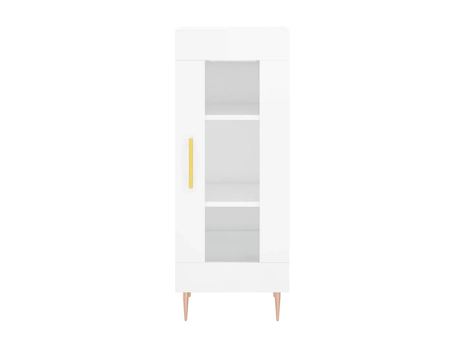 Hoge kast 34,5x34x180 cm bewerkt hout hoogglans wit