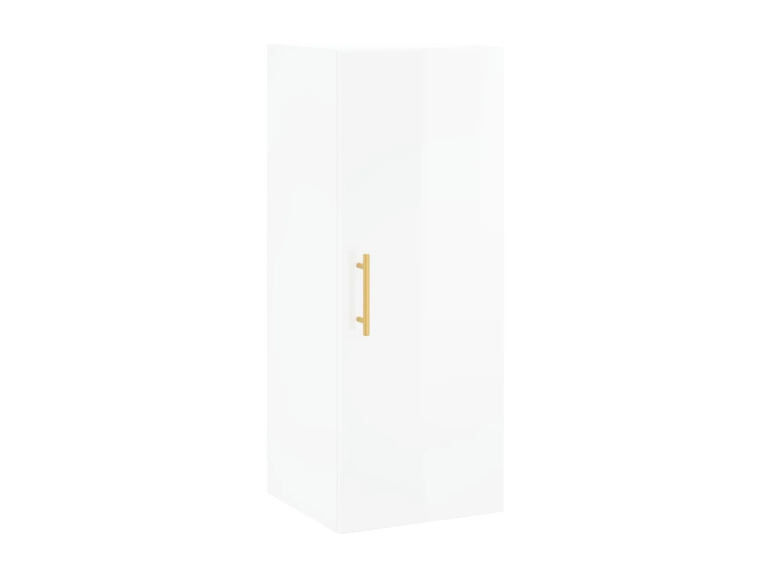 Hoge kast 34,5x34x180 cm bewerkt hout hoogglans wit