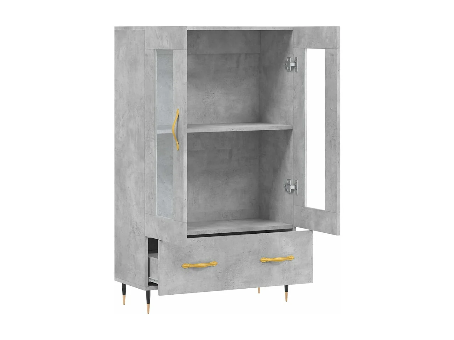 Buffet haut gris béton 69,5x31x115 cm bois d'ingénierie