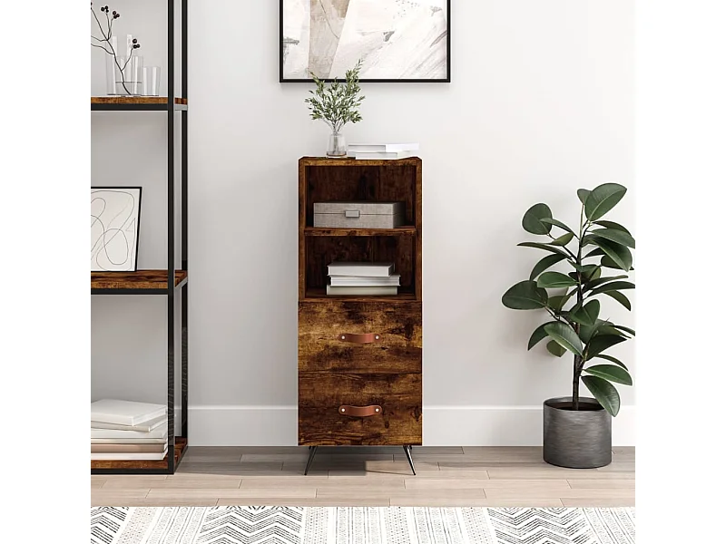 Dressoir 34,5x34x90 cm bewerkt hout gerookt eiken