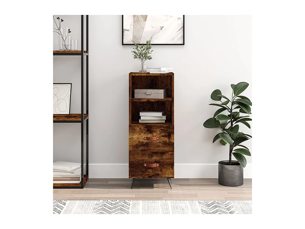 Buffet Chêne fumé 34,5x34x90 cm Bois d'ingénierie
