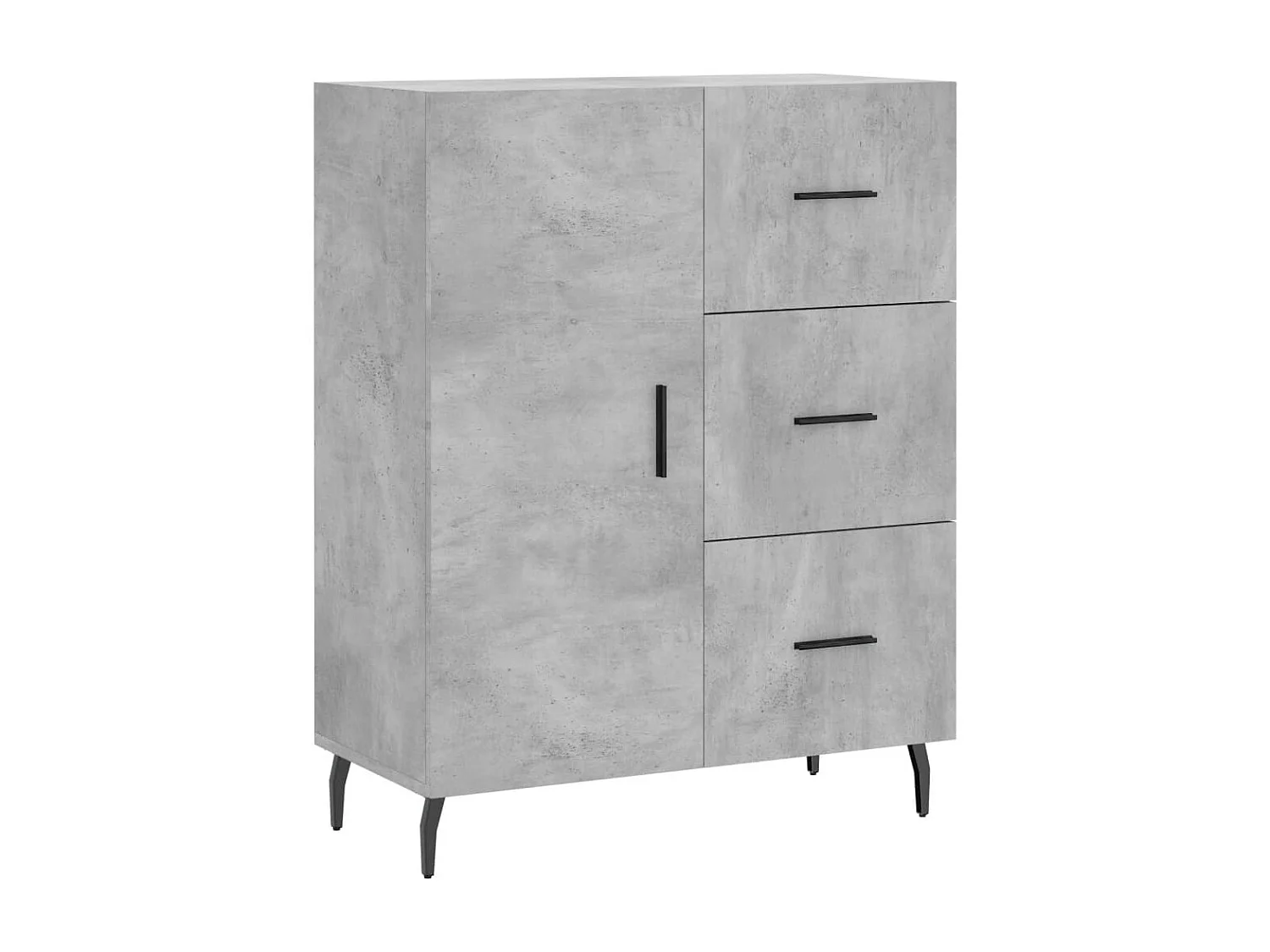 Buffet haut Gris béton 69,5x34x180 cm Bois d'ingénierie