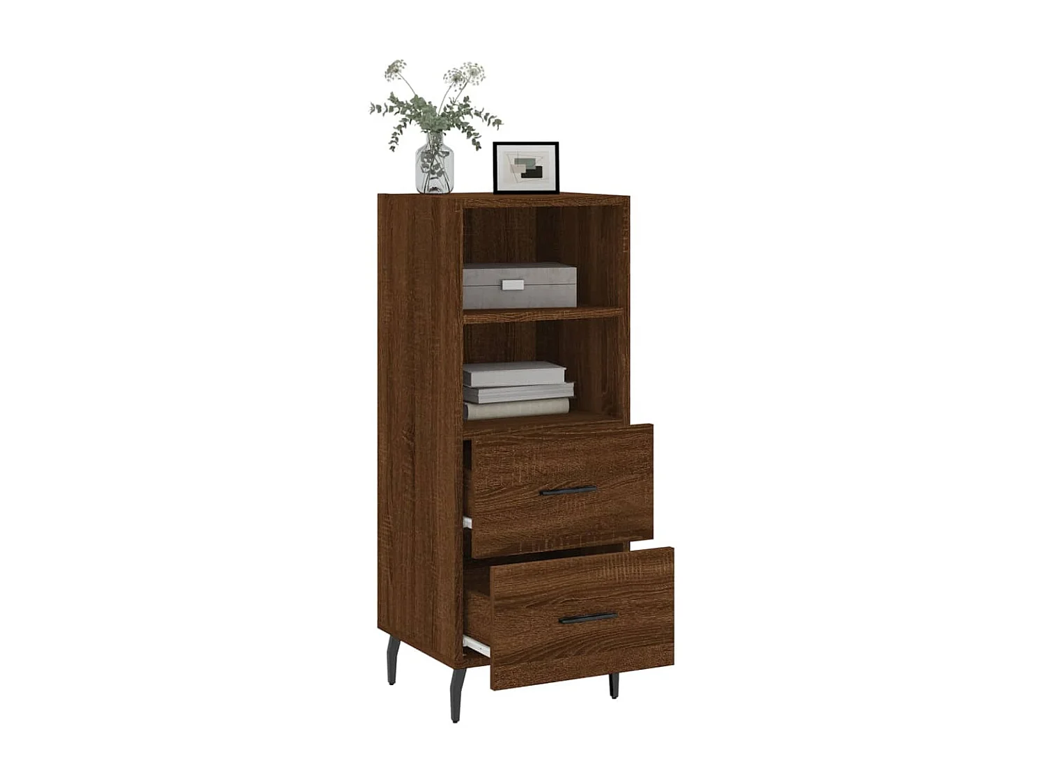 Sideboard Braun Eichen-Optik 34,5x34x90 cm Holzwerkstoff