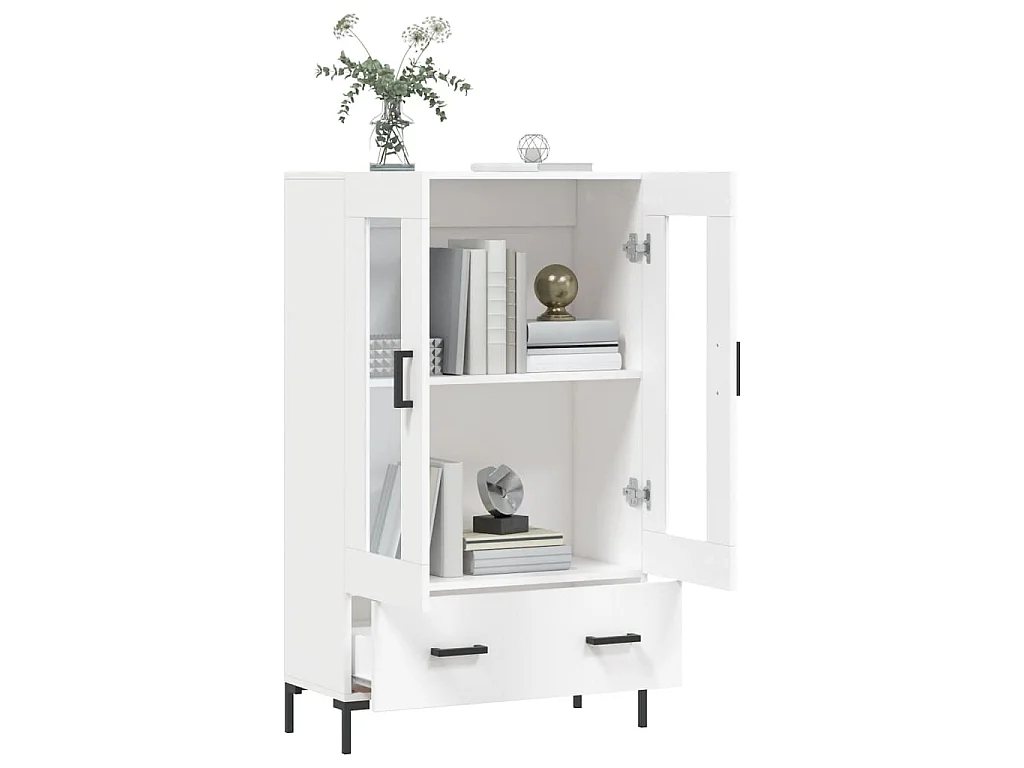 Buffet haut blanc 69,5x31x115 cm bois d'ingénierie