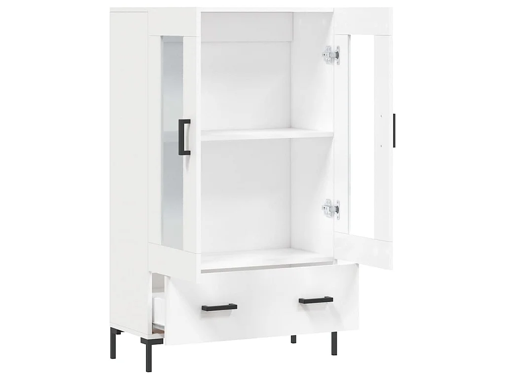 Buffet haut blanc 69,5x31x115 cm bois d'ingénierie