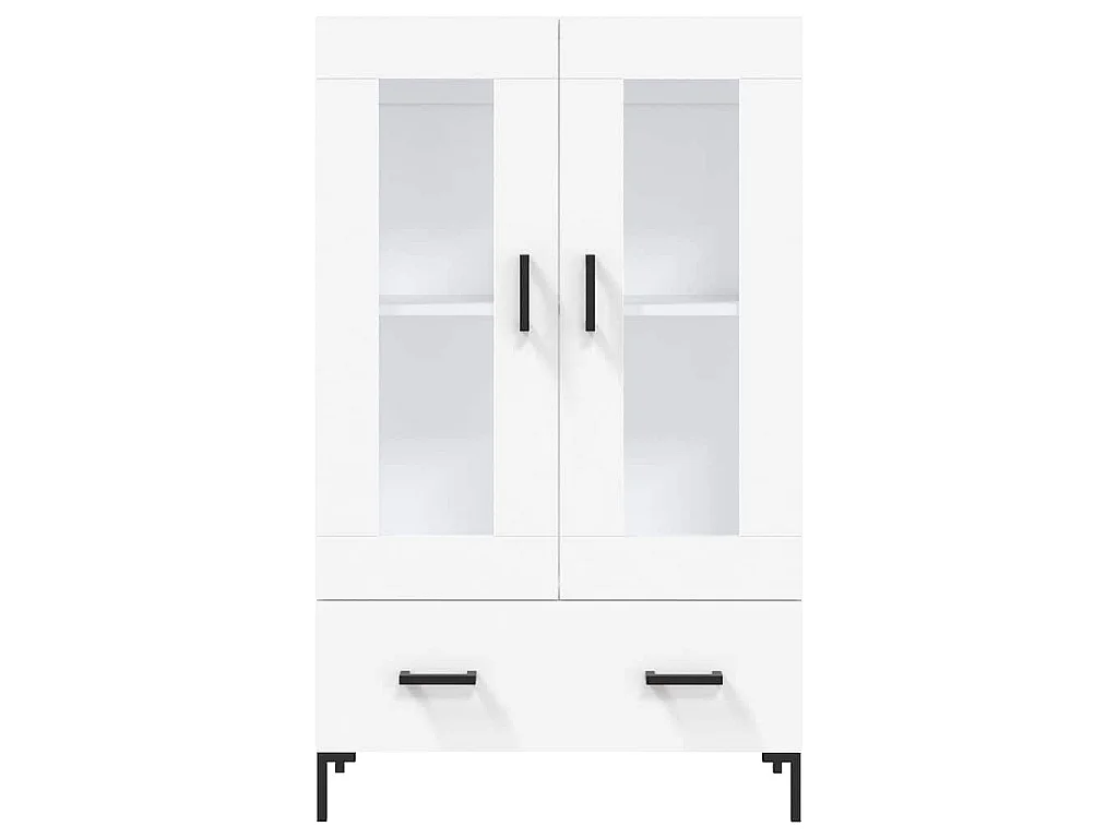 Hoge kast 69,5x31x115 cm bewerkt hout wit