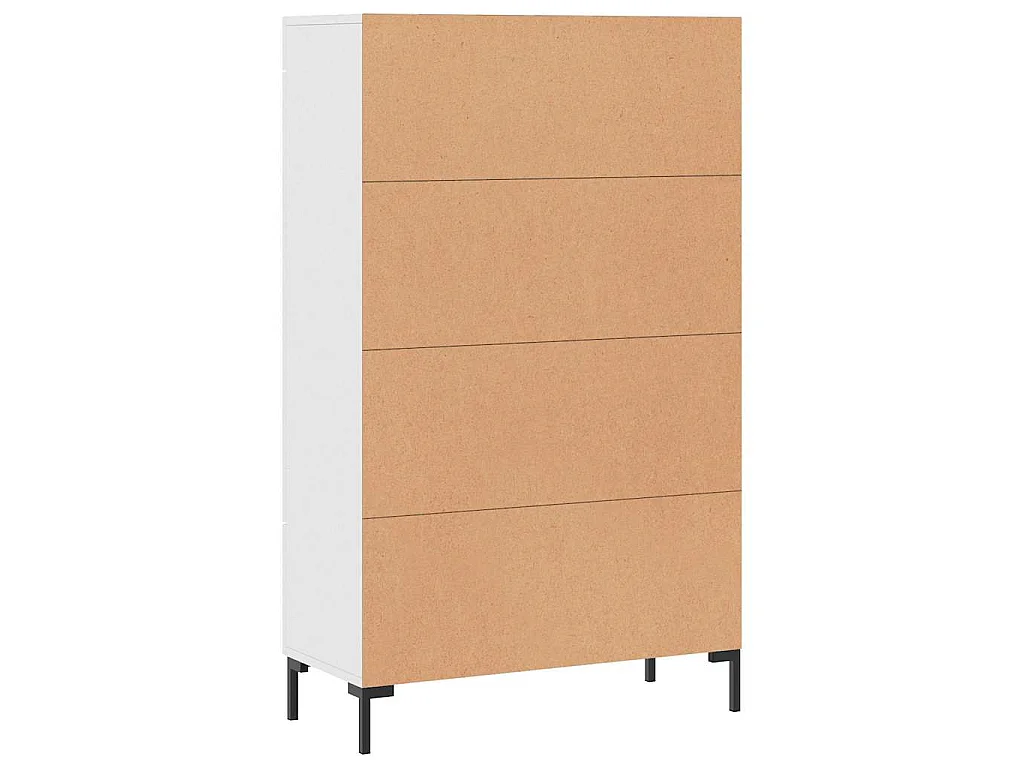 Hoge kast 69,5x31x115 cm bewerkt hout wit