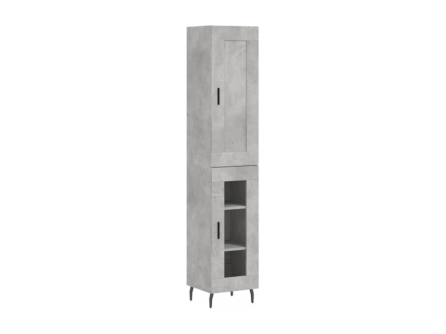 Buffet haut Gris béton 34,5x34x180 cm Bois d'ingénierie