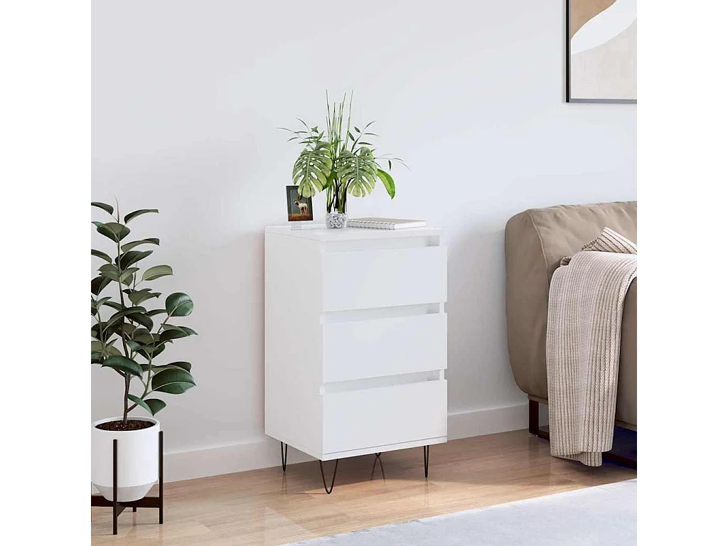 Buffet blanc 40x35x70 cm bois d’ingénierie
