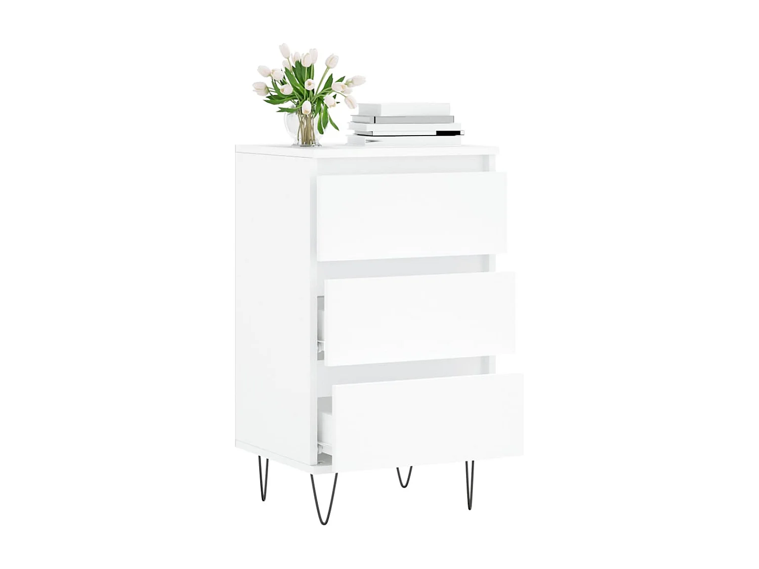 Buffet blanc 40x35x70 cm bois d’ingénierie