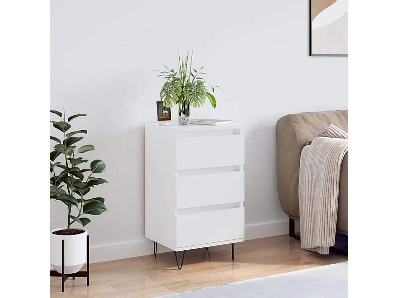 Buffet blanc 40x35x70 cm bois d’ingénierie