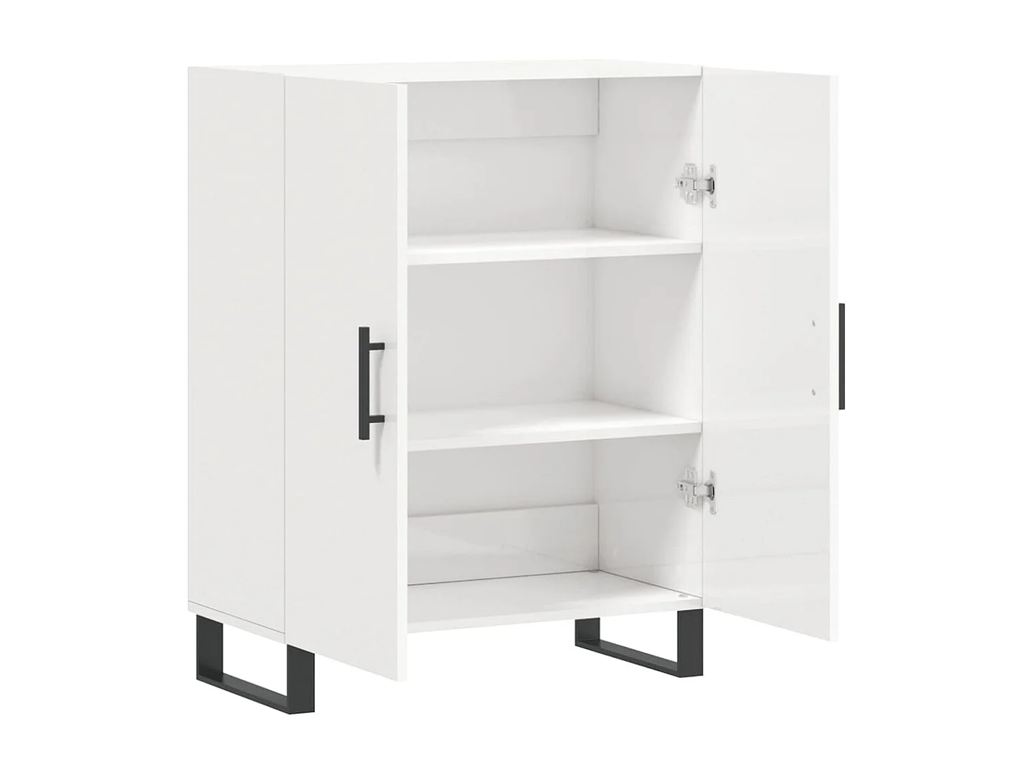 Buffet Blanc brillant 69,5x34x90 cm Bois d'ingénierie