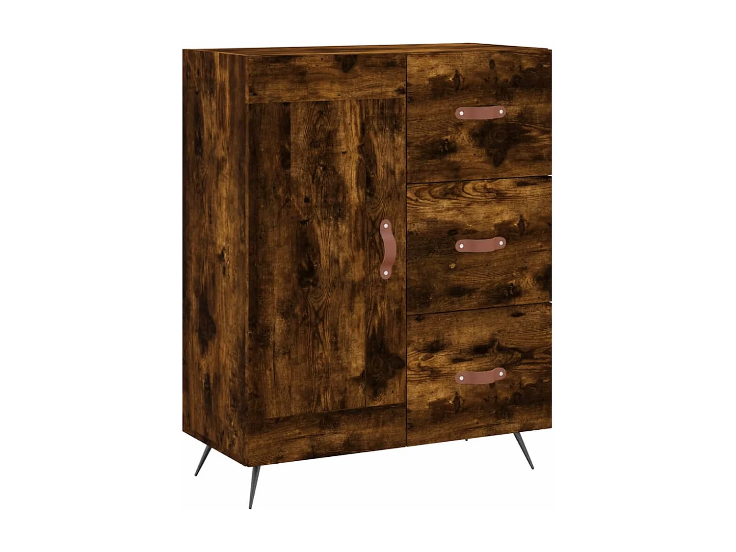 Buffet chêne fumé 69,5x34x90 cm bois d'ingénierie