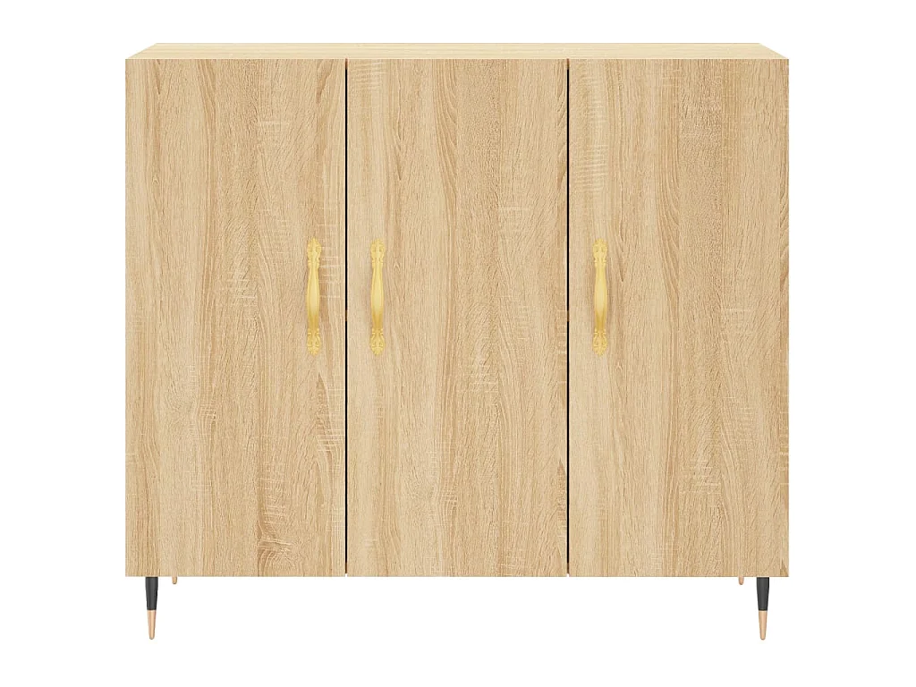 Dressoir 90x34x80 cm bewerkt hout sonoma eikenkleurig
